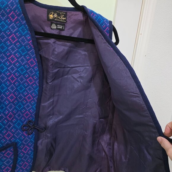 Mari Lwyd Vintage Sweater Vest Multicolor 100% Pure Virgin Wool - Picture 6 of 8